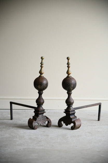 Pair Antique Andirons