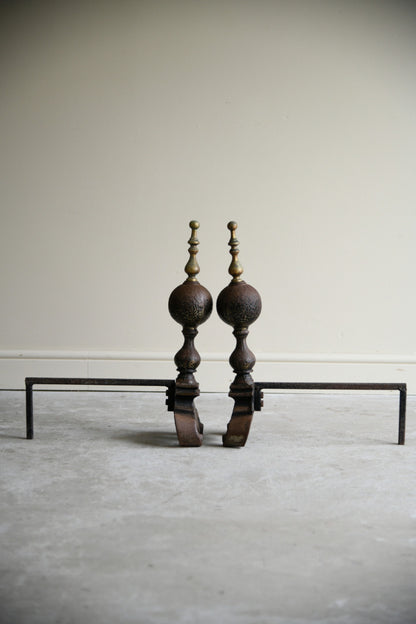 Pair Antique Andirons