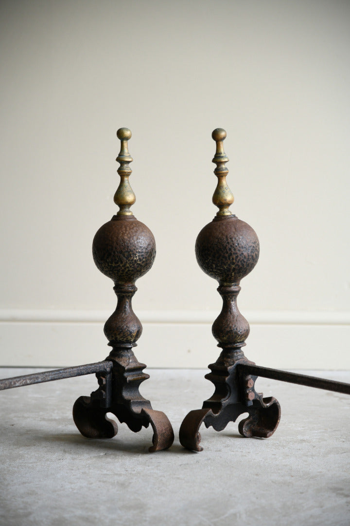 Pair Antique Andirons