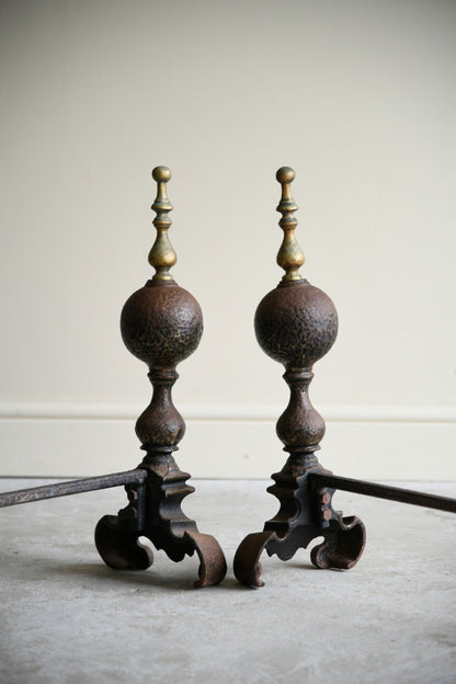 Pair Antique Andirons
