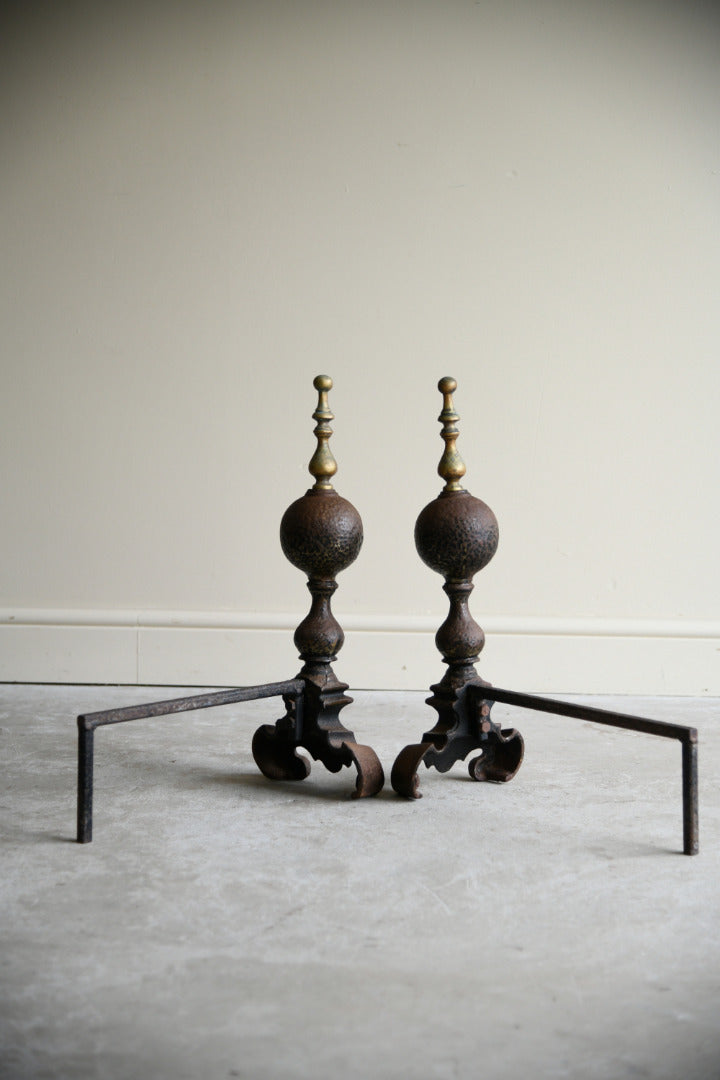Pair Antique Andirons
