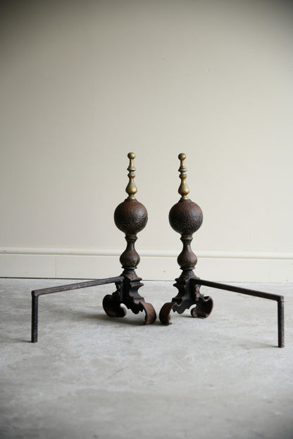 Pair Antique Andirons