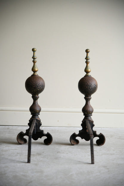 Pair Antique Andirons