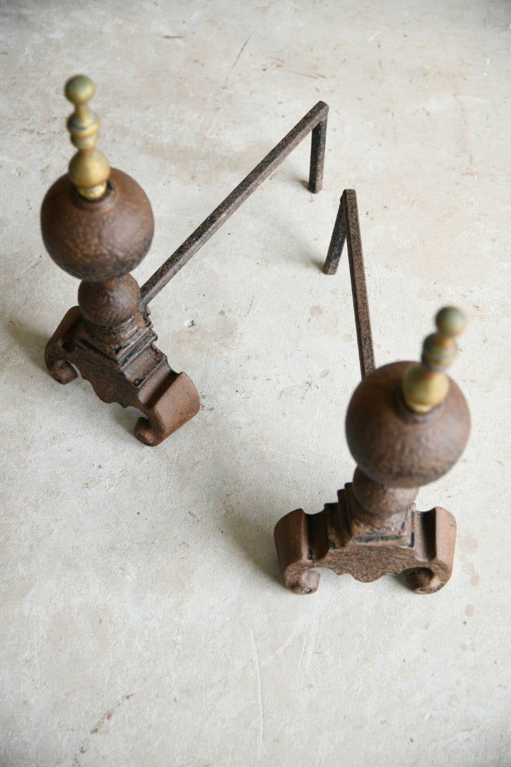 Pair Antique Andirons