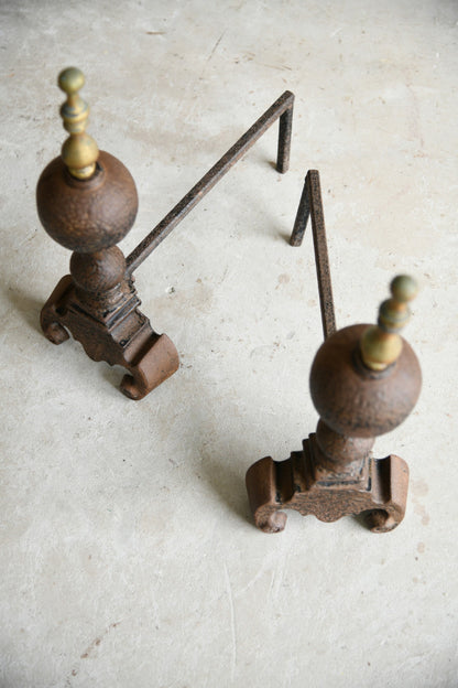 Pair Antique Andirons