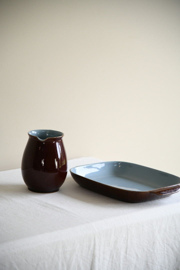 Denby Stoneware Jug and Rectangular Serving Dish