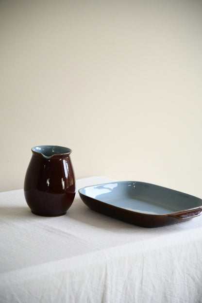 Denby Stoneware Jug and Rectangular Serving Dish