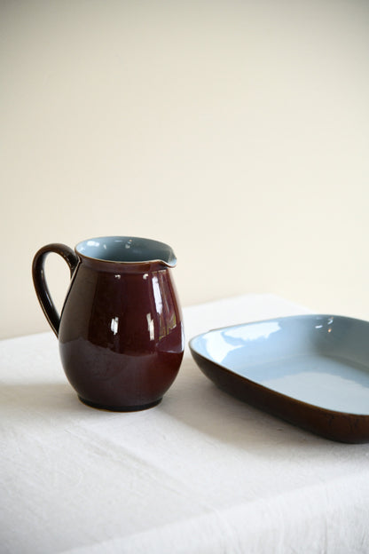 Denby Stoneware Jug and Rectangular Serving Dish