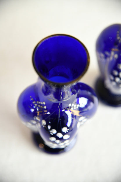 Pair Cobalt Blue Glass Vase