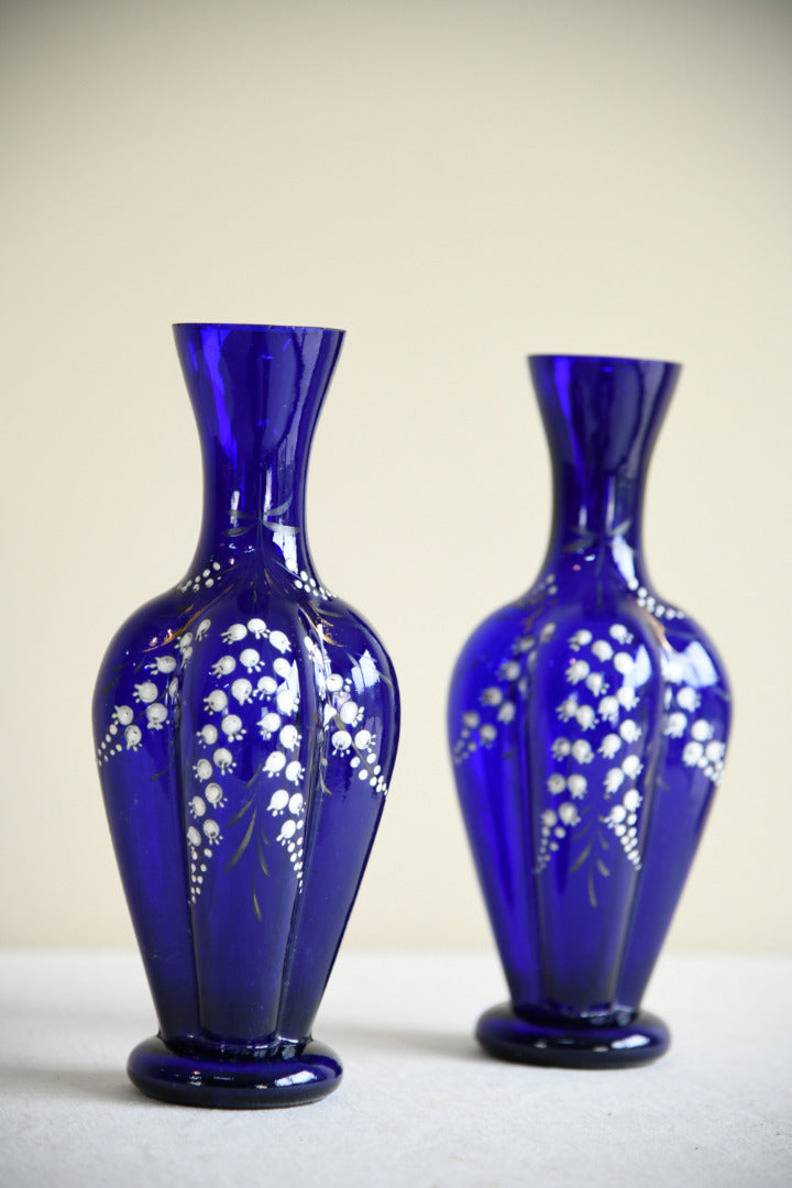 Pair Cobalt Blue Glass Vase
