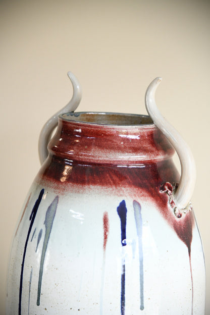 Large Cornish Pottery Vase Stick Stand