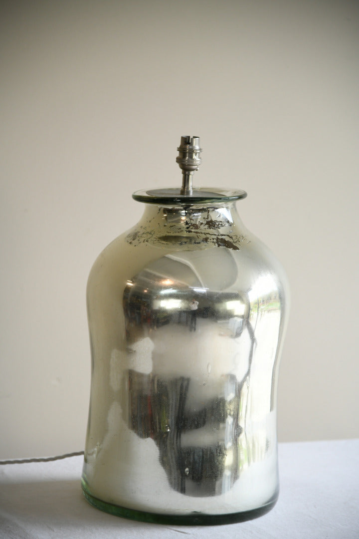 Large Mercury Glass Jar Lamp