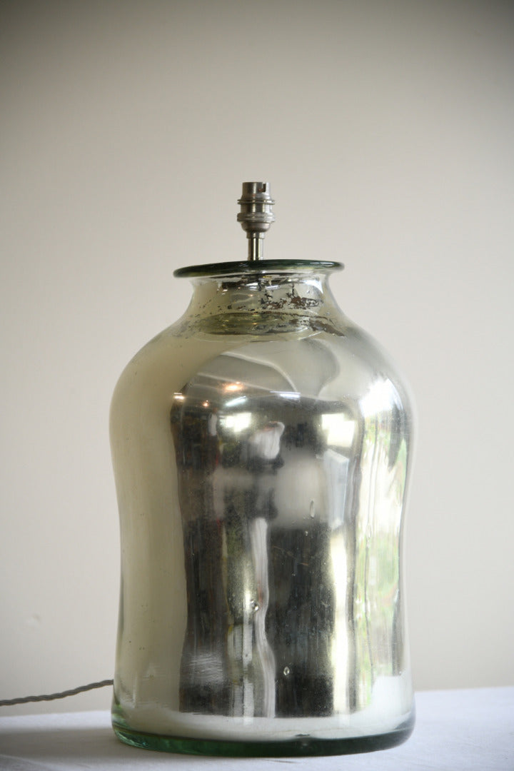 Large Mercury Glass Jar Lamp