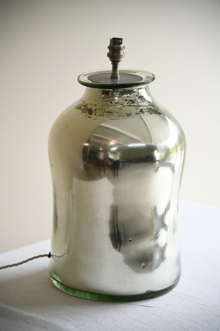 Large Mercury Glass Jar Lamp