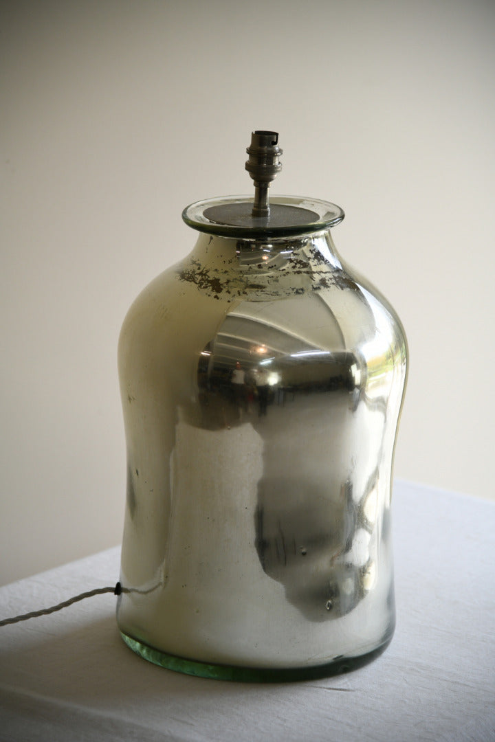 Large Mercury Glass Jar Lamp