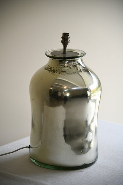 Large Mercury Glass Jar Lamp