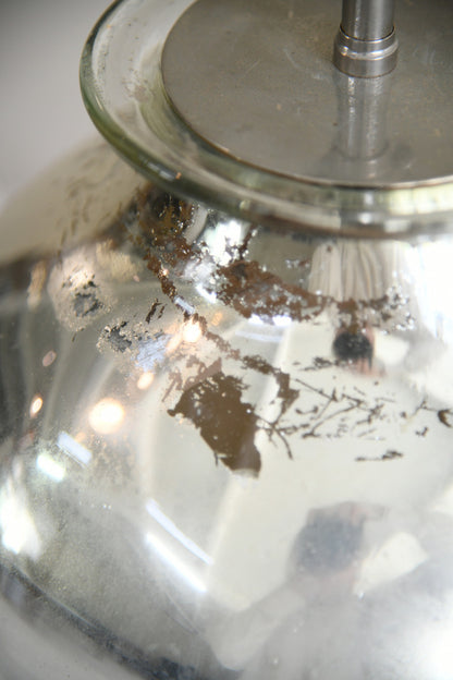Large Mercury Glass Jar Lamp