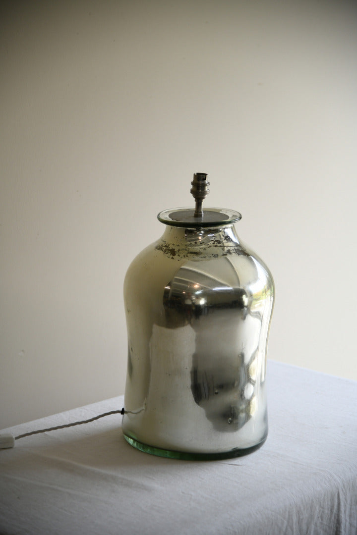 Large Mercury Glass Jar Lamp