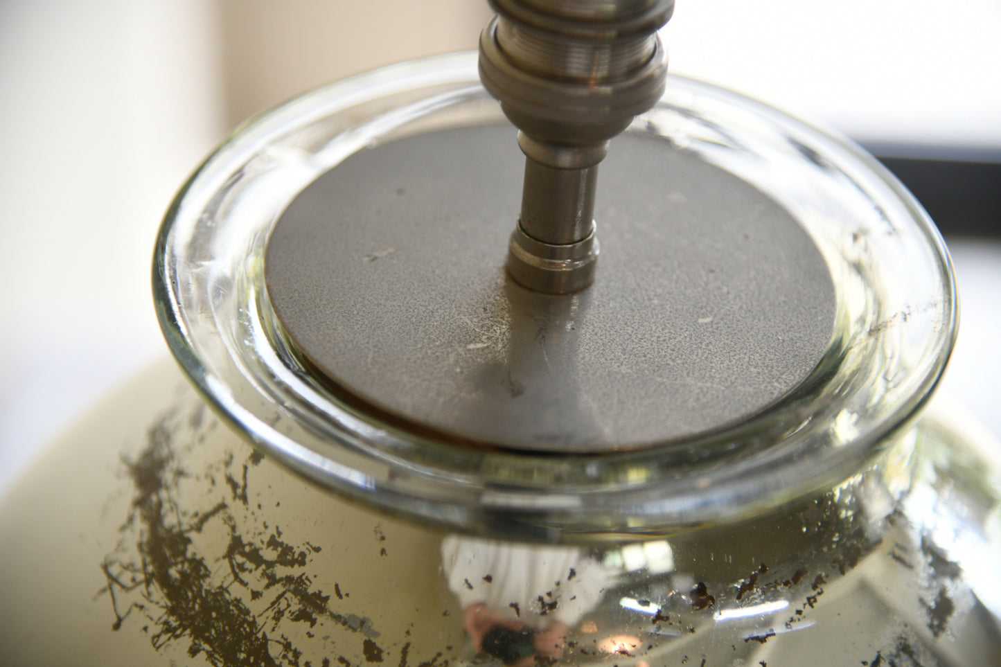 Large Mercury Glass Jar Lamp