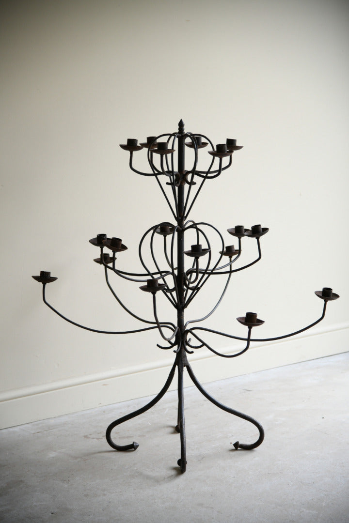 Large Decorative Wrought Iron Candelabra
