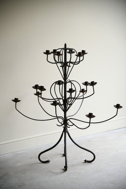 Large Decorative Wrought Iron Candelabra
