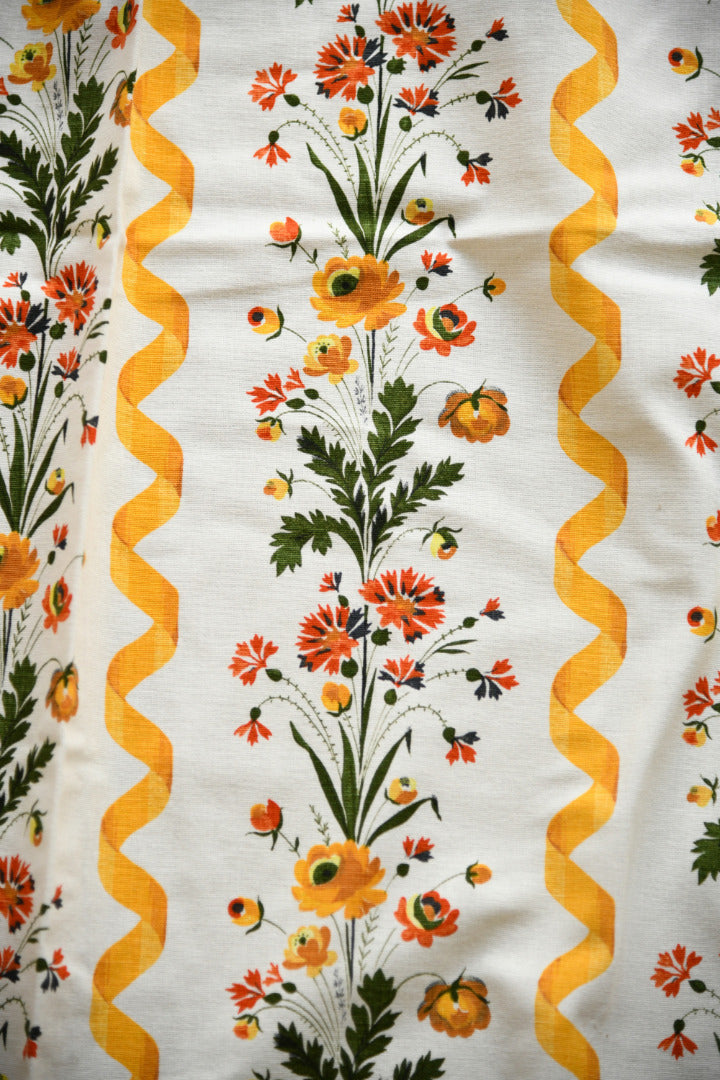 Pair Vintage French Fabric Romanex de Boussac Guirlandes