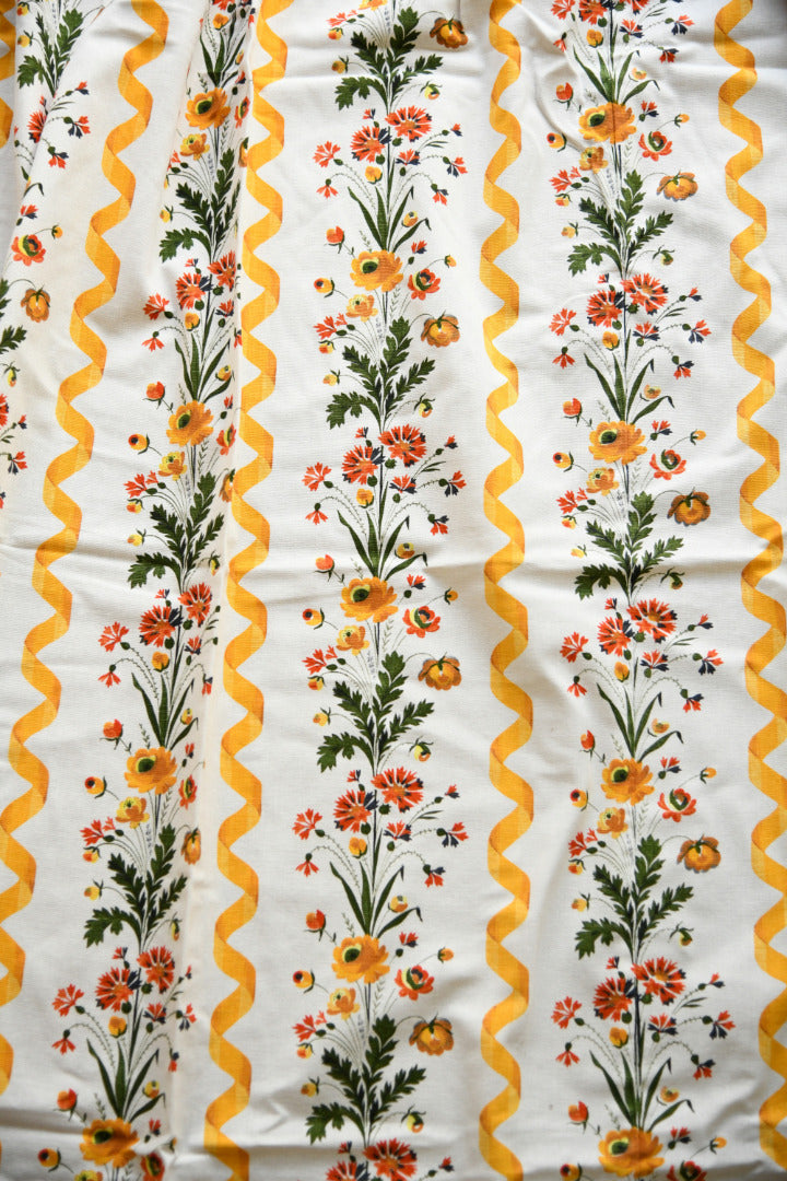 Pair Vintage French Fabric Romanex de Boussac Guirlandes
