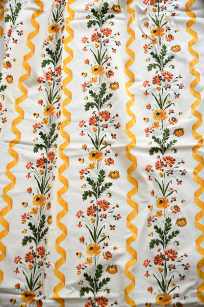 Pair Vintage French Fabric Romanex de Boussac Guirlandes