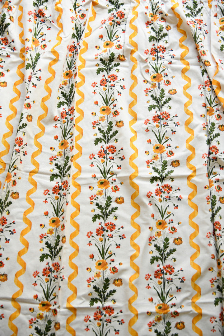 Pair Vintage French Fabric Romanex de Boussac Guirlandes