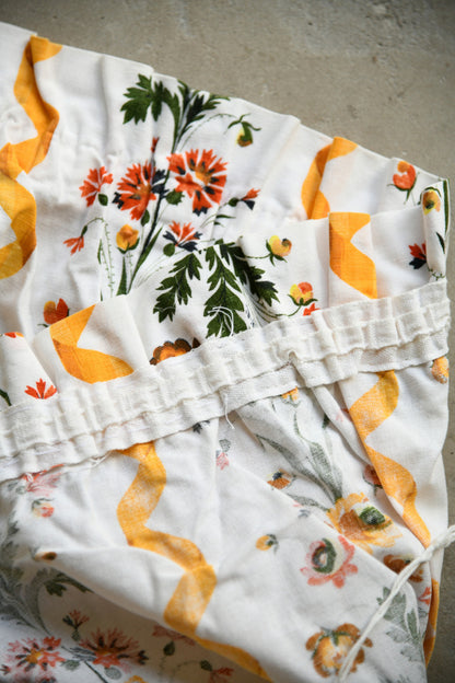 Pair Vintage French Fabric Romanex de Boussac Guirlandes