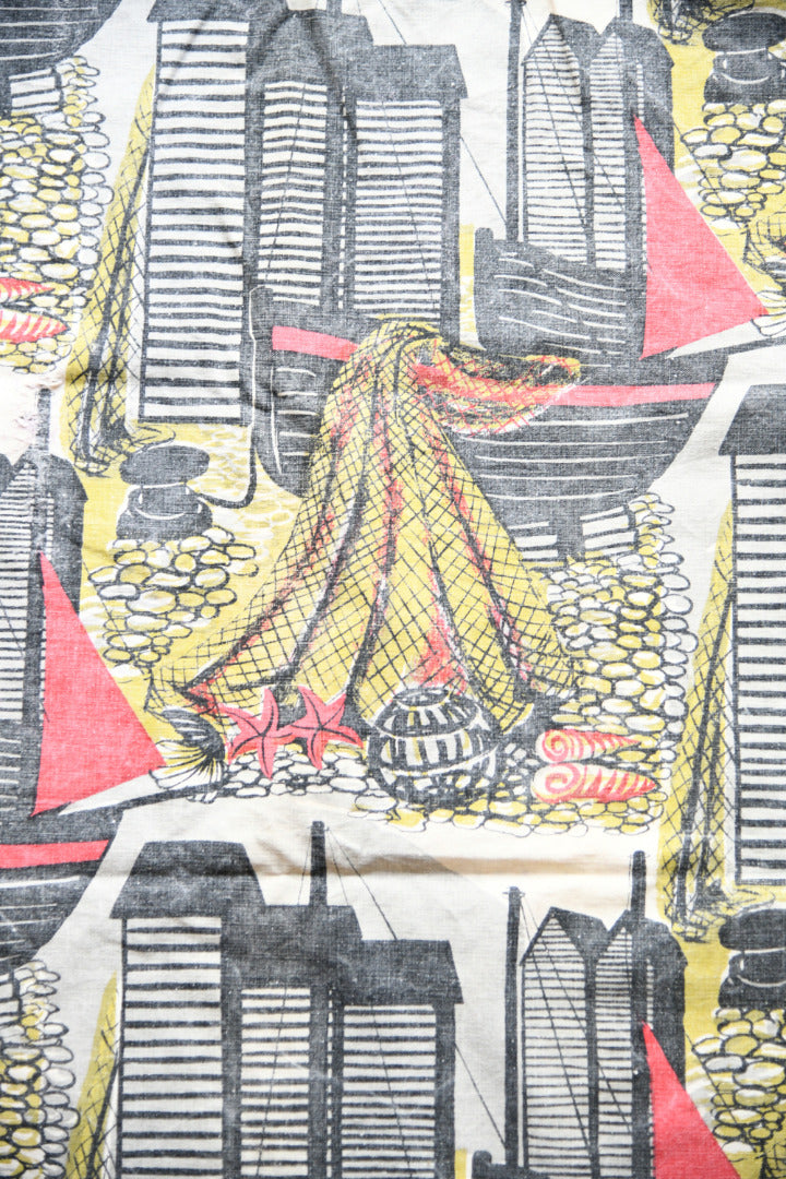 Vintage Robert Tavener Fishermans Dream Fabric Curtain