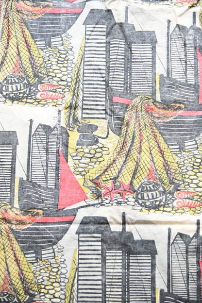 Vintage Robert Tavener Fishermans Dream Fabric Curtain