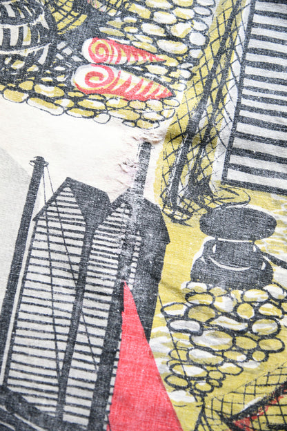 Vintage Robert Tavener Fishermans Dream Fabric Curtain