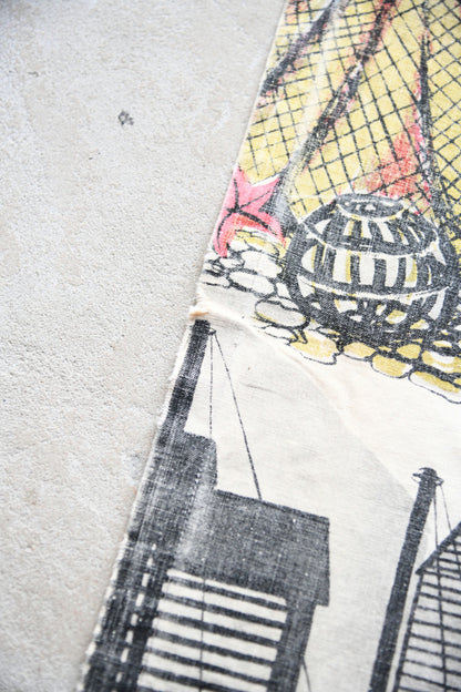 Vintage Robert Tavener Fishermans Dream Fabric Curtain