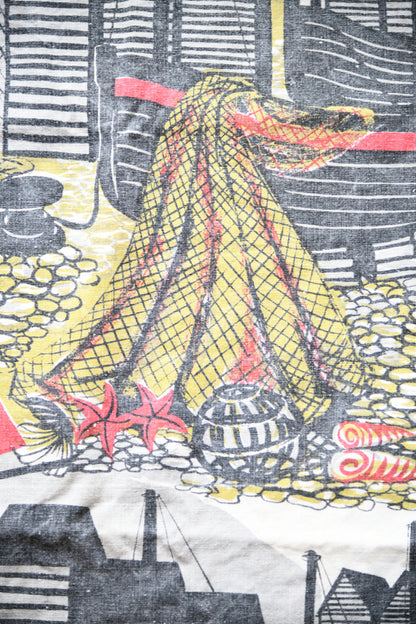 Vintage Robert Tavener Fishermans Dream Fabric Curtain