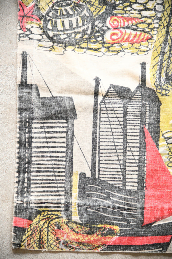 Vintage Robert Tavener Fishermans Dream Fabric Curtain