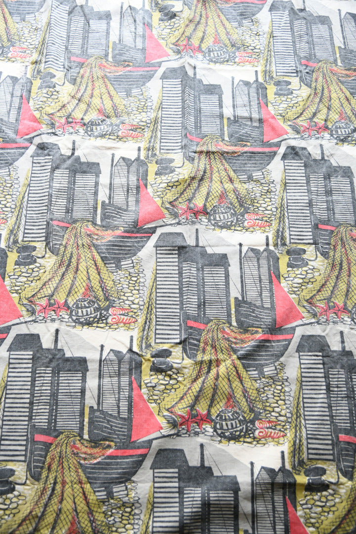 Vintage Robert Tavener Fishermans Dream Fabric Curtain