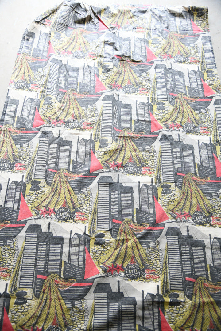 Vintage Robert Tavener Fishermans Dream Fabric Curtain