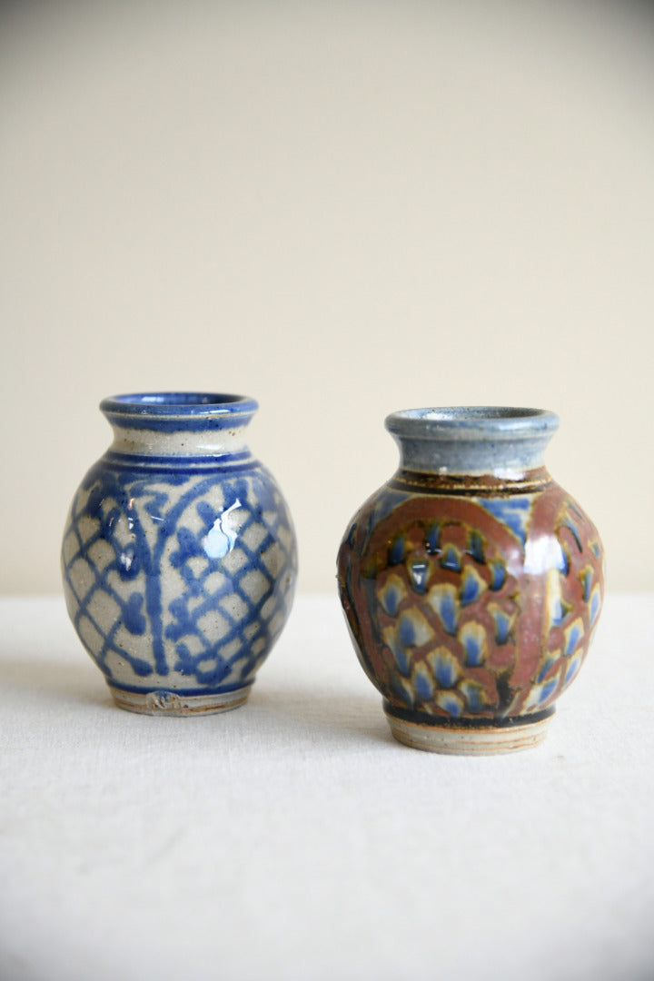 Pair Nic Harrison Trelowarren Pottery Pots