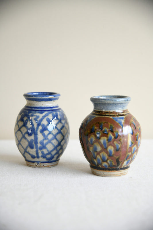 Pair Nic Harrison Trelowarren Pottery Pots