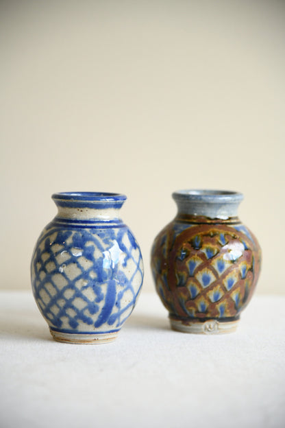 Pair Nic Harrison Trelowarren Pottery Pots