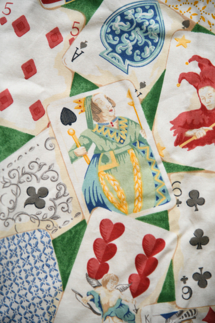 Pair Vintage Playing Card Fabric Curtains