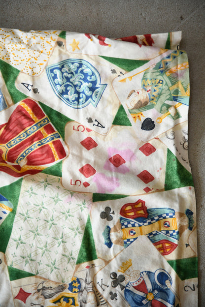 Pair Vintage Playing Card Fabric Curtains