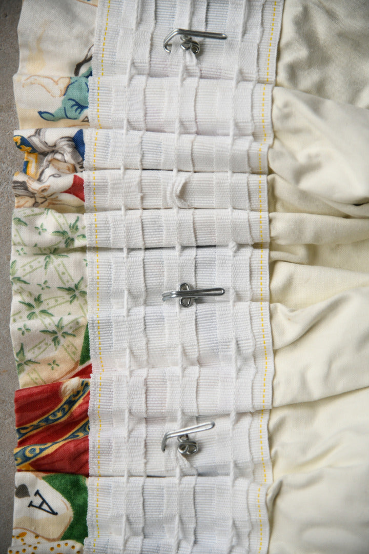 Pair Vintage Playing Card Fabric Curtains