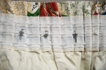 Pair Vintage Playing Card Fabric Curtains