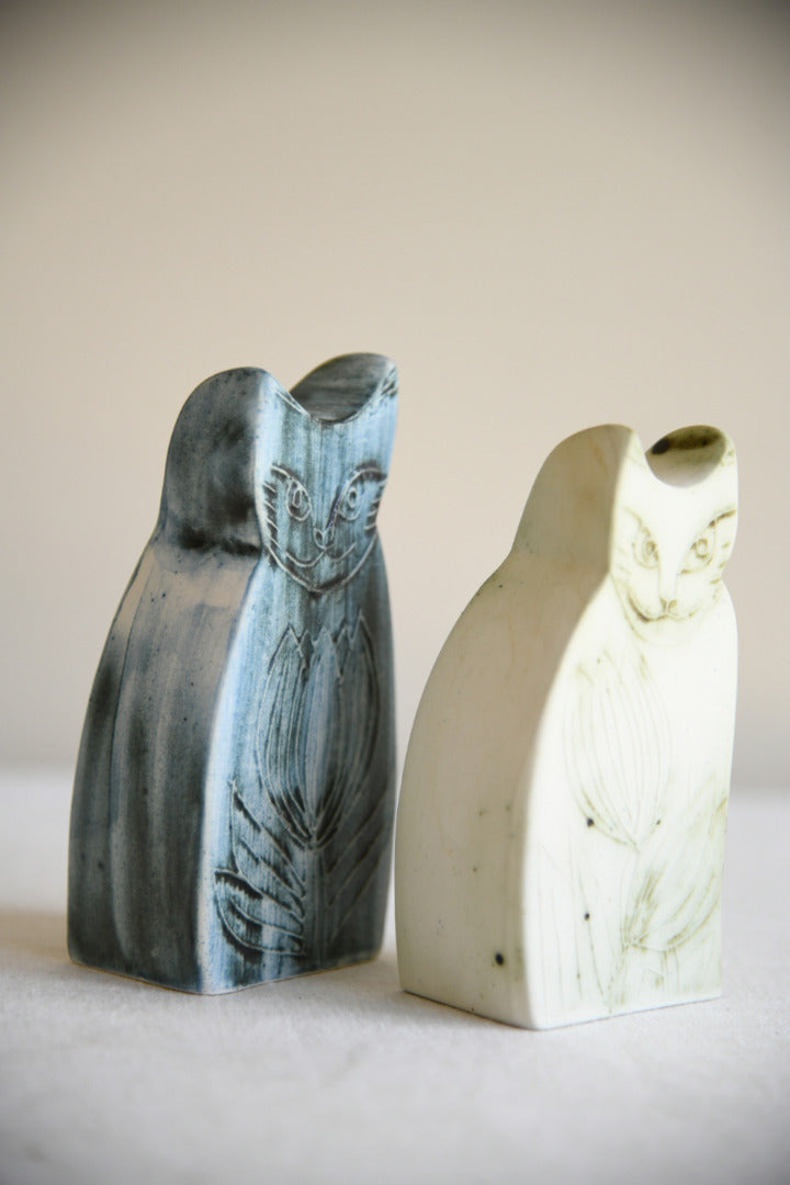 Pair John Beusmans Carn Pottery Cat Figure