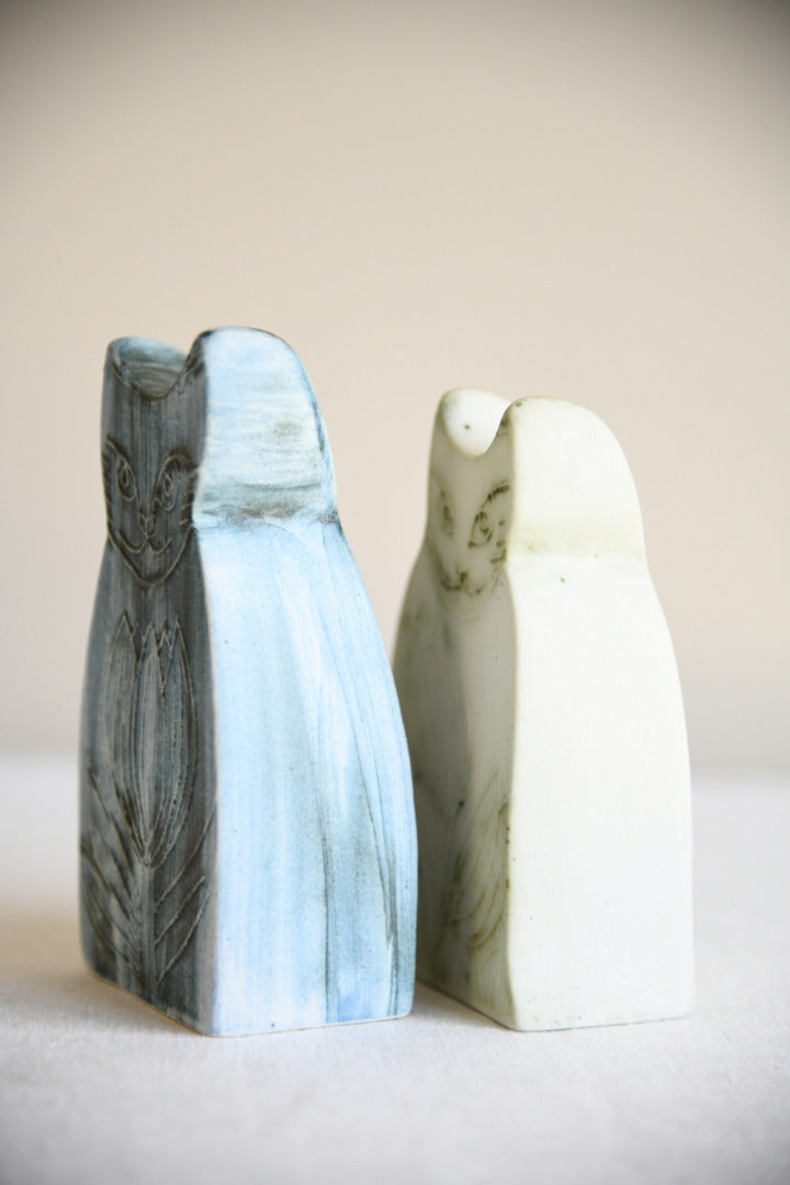 Pair John Beusmans Carn Pottery Cat Figure