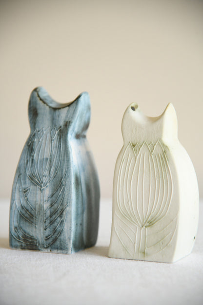 Pair John Beusmans Carn Pottery Cat Figure