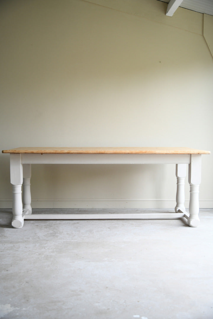 Large Rustic Pine Farmhouse Kitchen Table