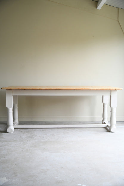 Large Rustic Pine Farmhouse Kitchen Table